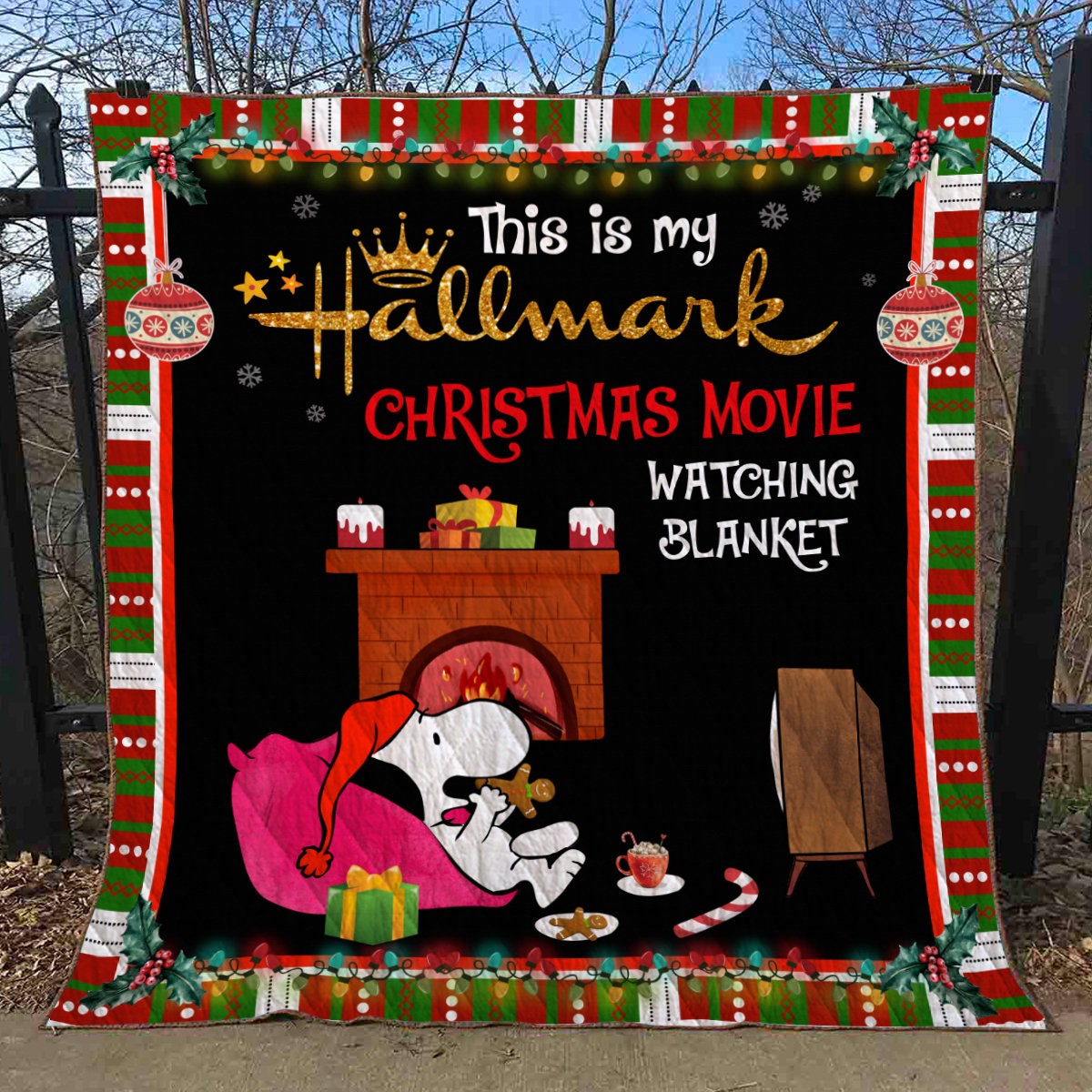 movie watching quilt blanket christmas house fleece drdjv