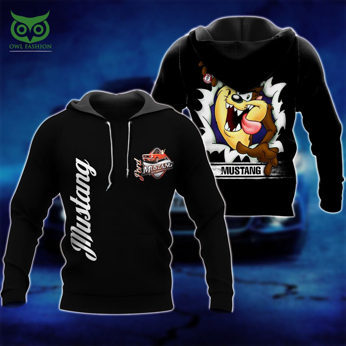 mustang animation logo 3d hoodie 1 d19B6