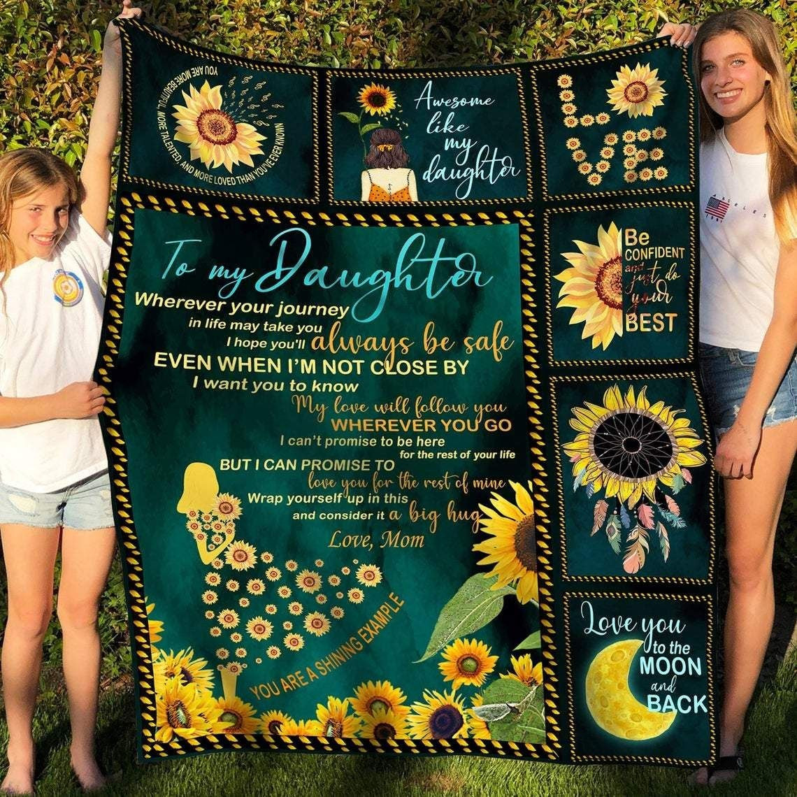 my love will follow you sunflower gift for daughter blanket yfpfy