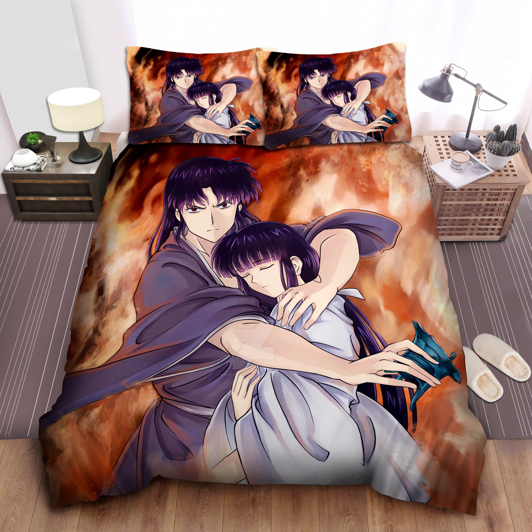 naraku protecting kikyo bed sheets spread comforter duvet cover bedding sets cg3sl