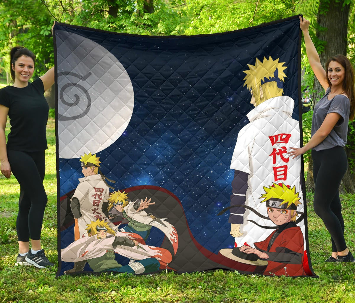 naruto anime naruto sage mode and minato hokage galaxy premium quilt blanket zwath