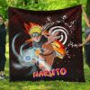 naruto anime naruto sharingan with kurama eight trigrams seal premium quilt blanket hk3su