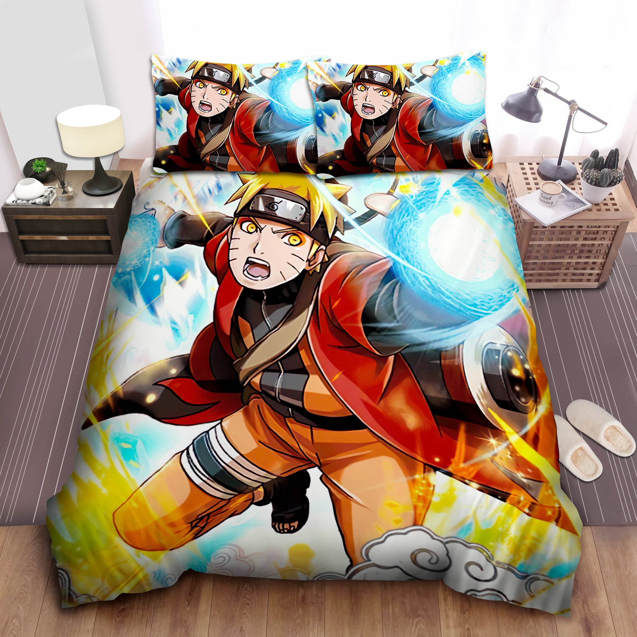 naruto rasengan sage mode artwork comforter duvet cover bed sheet bedding sets pxkgg