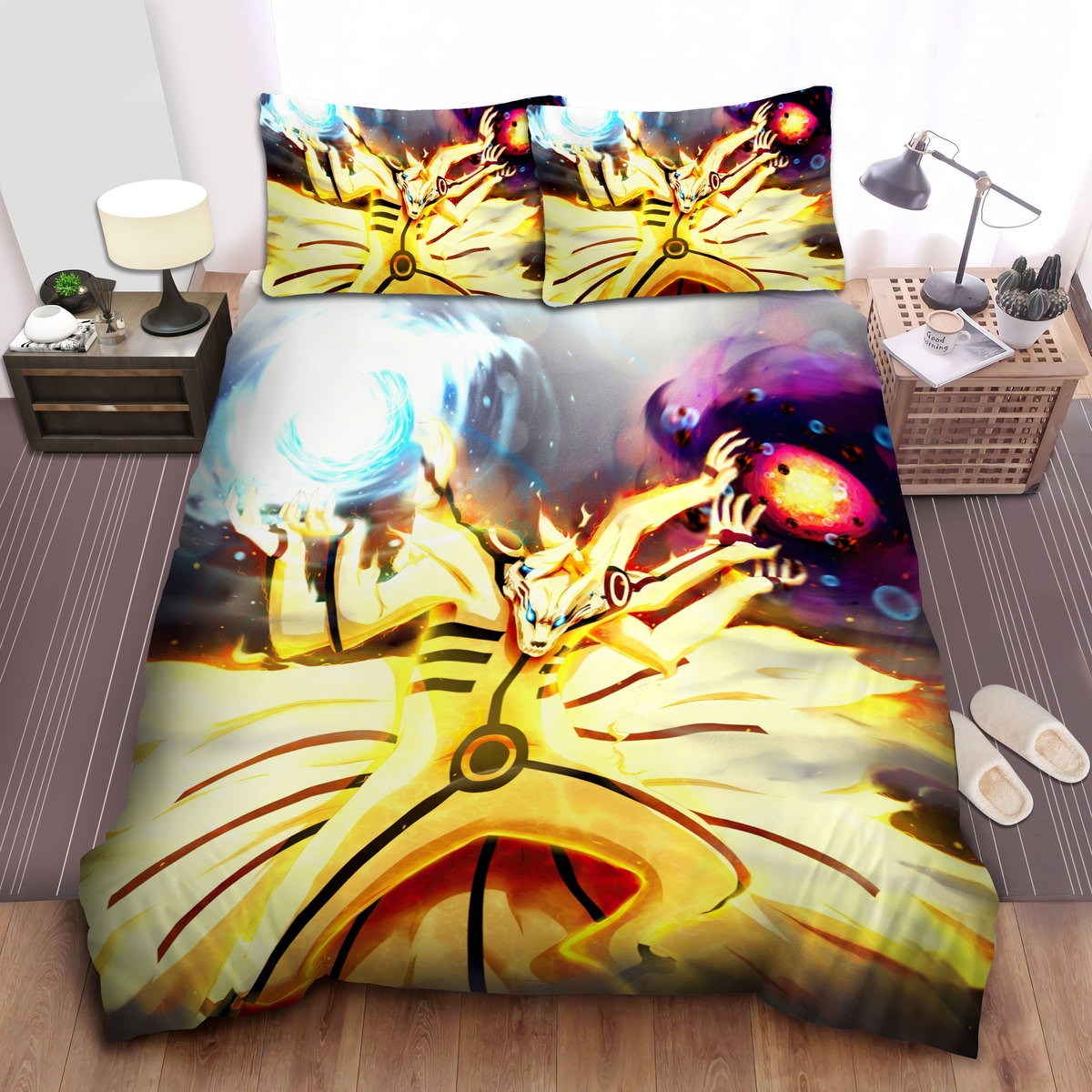 naruto uzumaki asura kurama form illustration bed sheets spread comforter duvet cover bedding sets kxkpi