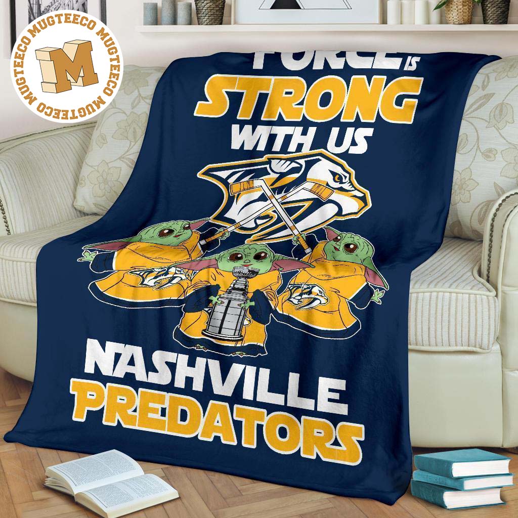 nashville predators baby yoda fleece blanket the force strong sh2f0