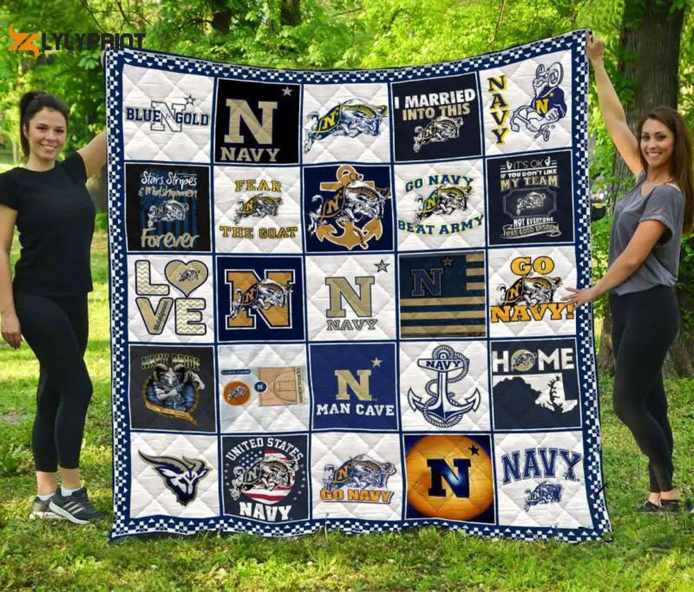 navy midshipmen 4 quilt blanket for fans home decor gift 1