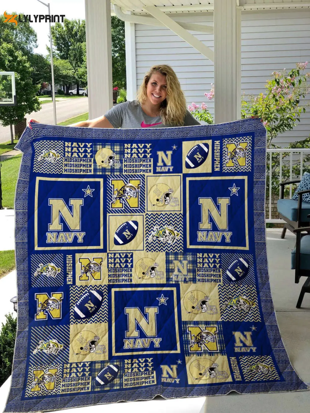 navy midshipmen 5 quilt blanket for fans home decor gift 1 3