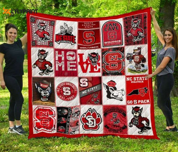 nc state wolfpack 2 quilt blanket for fans home decor gift