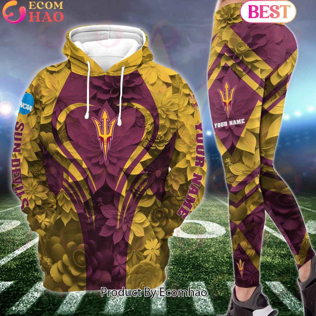 ncaa arizona state sun devils hoodie and leggings custom your name football team clothings gift for football lovers 1 fzbqT