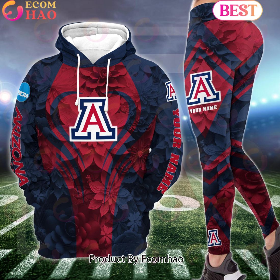 ncaa arizona wildcats hoodie and leggings custom your name football team clothings gift for football lovers 1 mPrnV