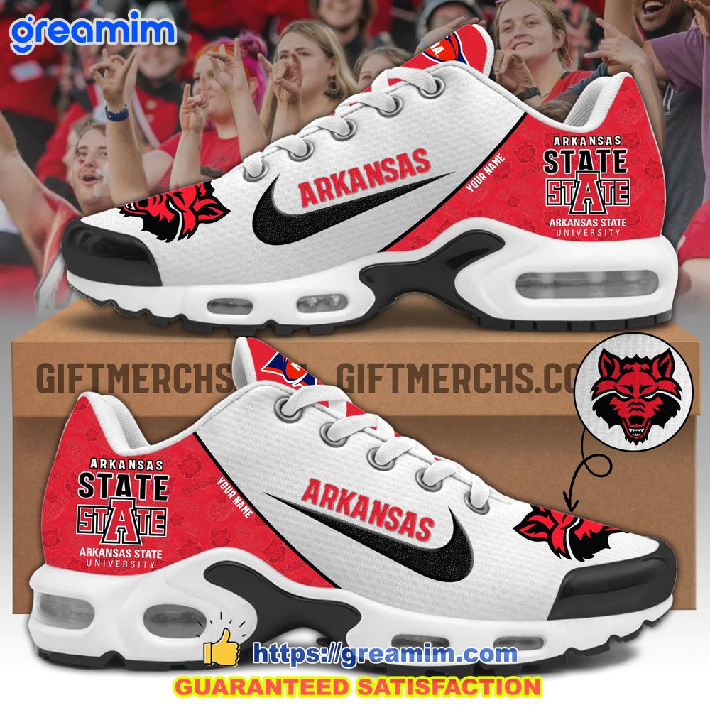 ncaa arkansas state red wolves custom nike air max plus shoes 1 KIOOt