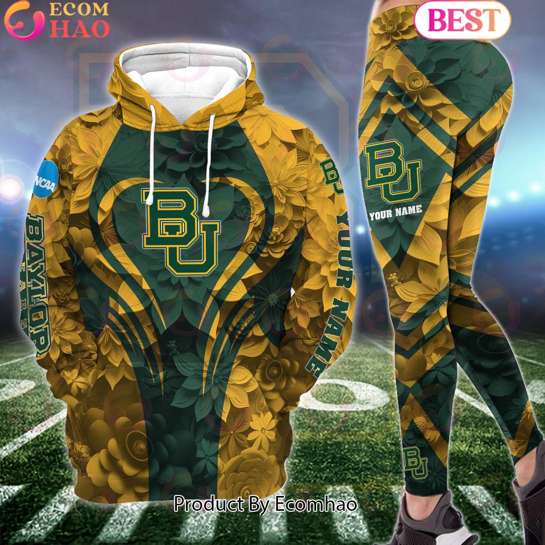 ncaa baylor bears hoodie and leggings custom your name football team clothings gift for football lovers 1 4BfFb