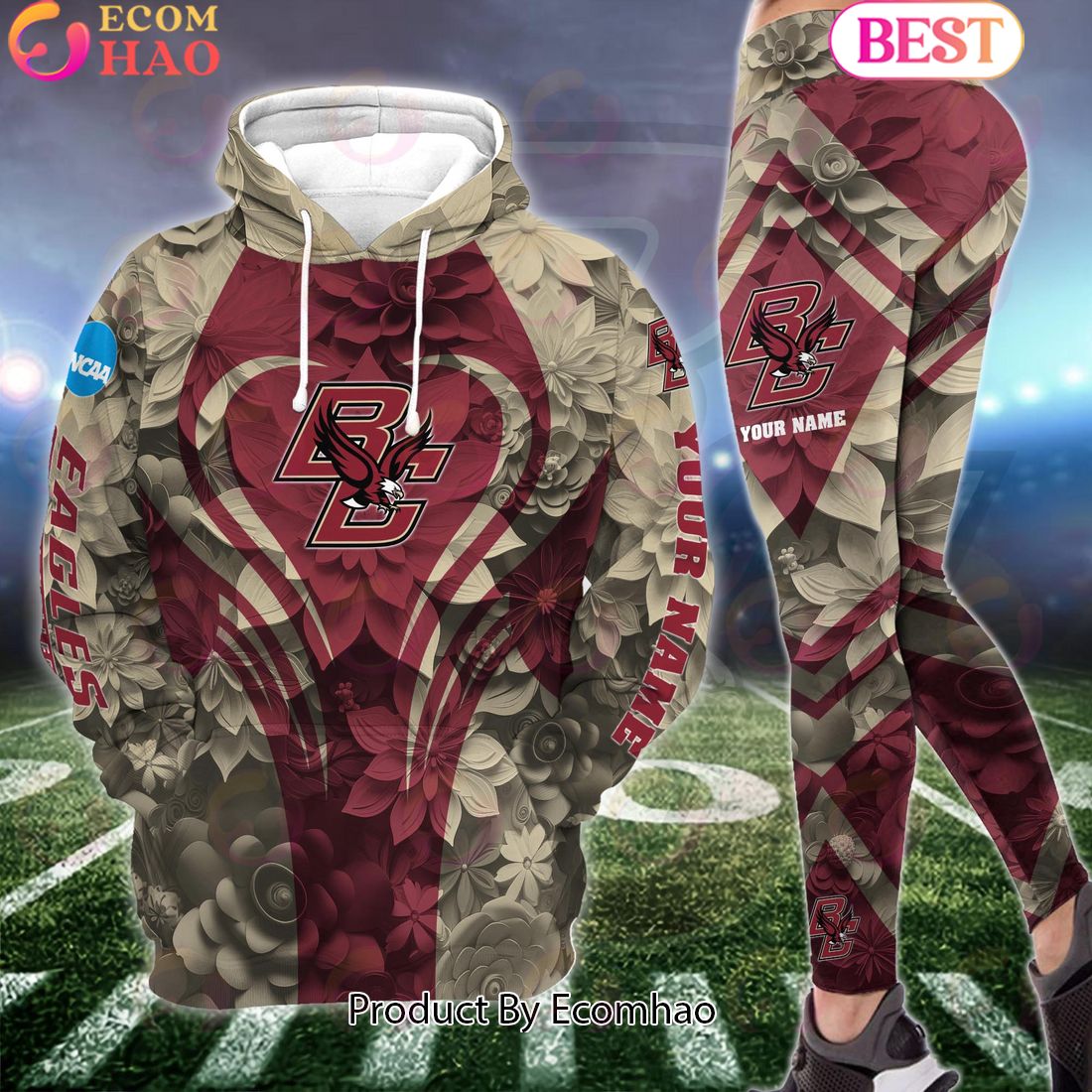 ncaa boston college eagles hoodie and leggings custom your name football team clothings gift for football lovers 1 OSHKu