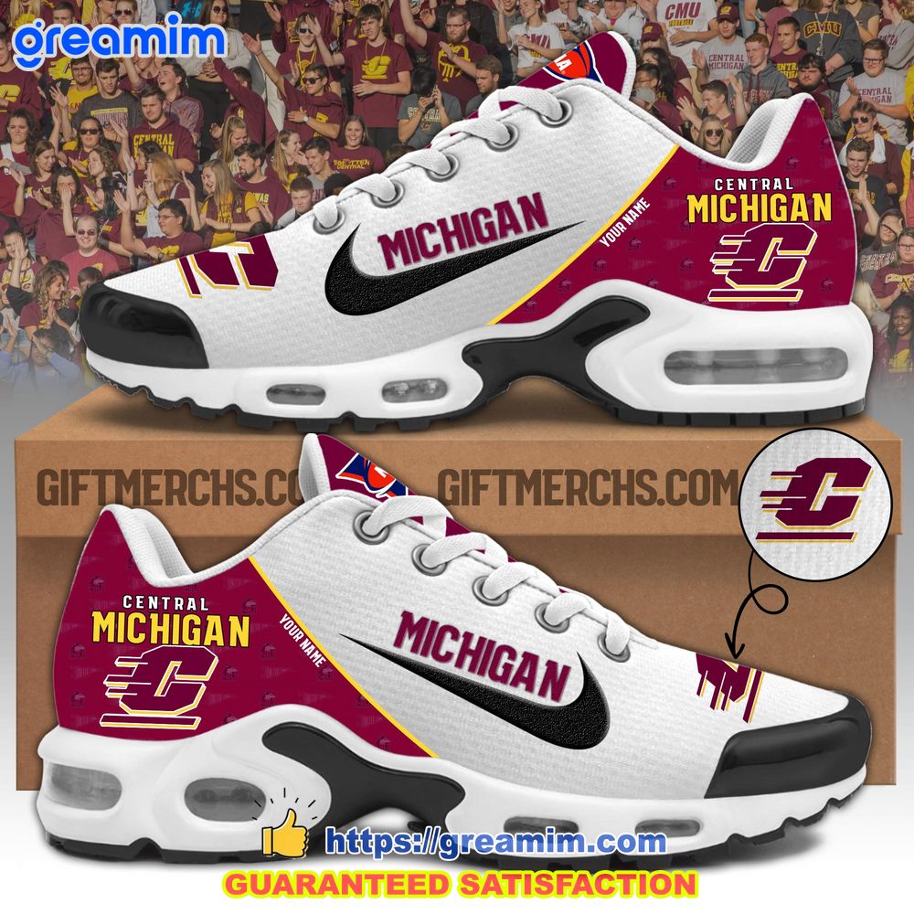 ncaa central michigan chippewas custom nike air max plus shoes 1 rWJtc