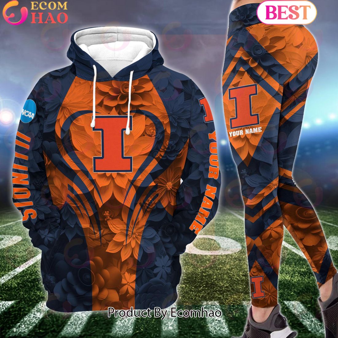 ncaa illinois fighting illini hoodie and leggings custom your name football team clothings gift for football lovers 1 WNt6T