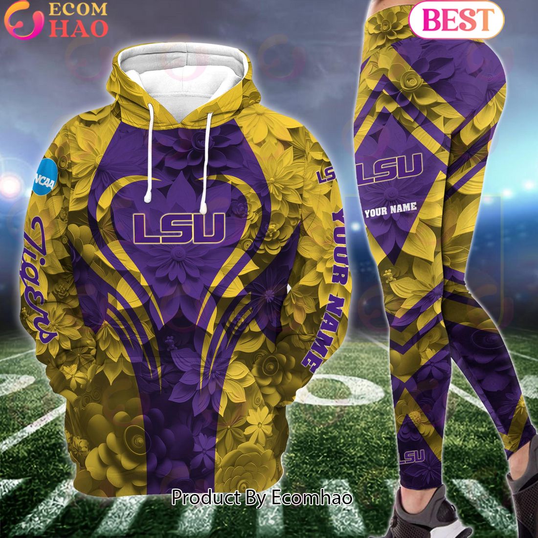 ncaa lsu tigers hoodie and leggings custom your name football team clothings gift for football lovers 1 VPdqn