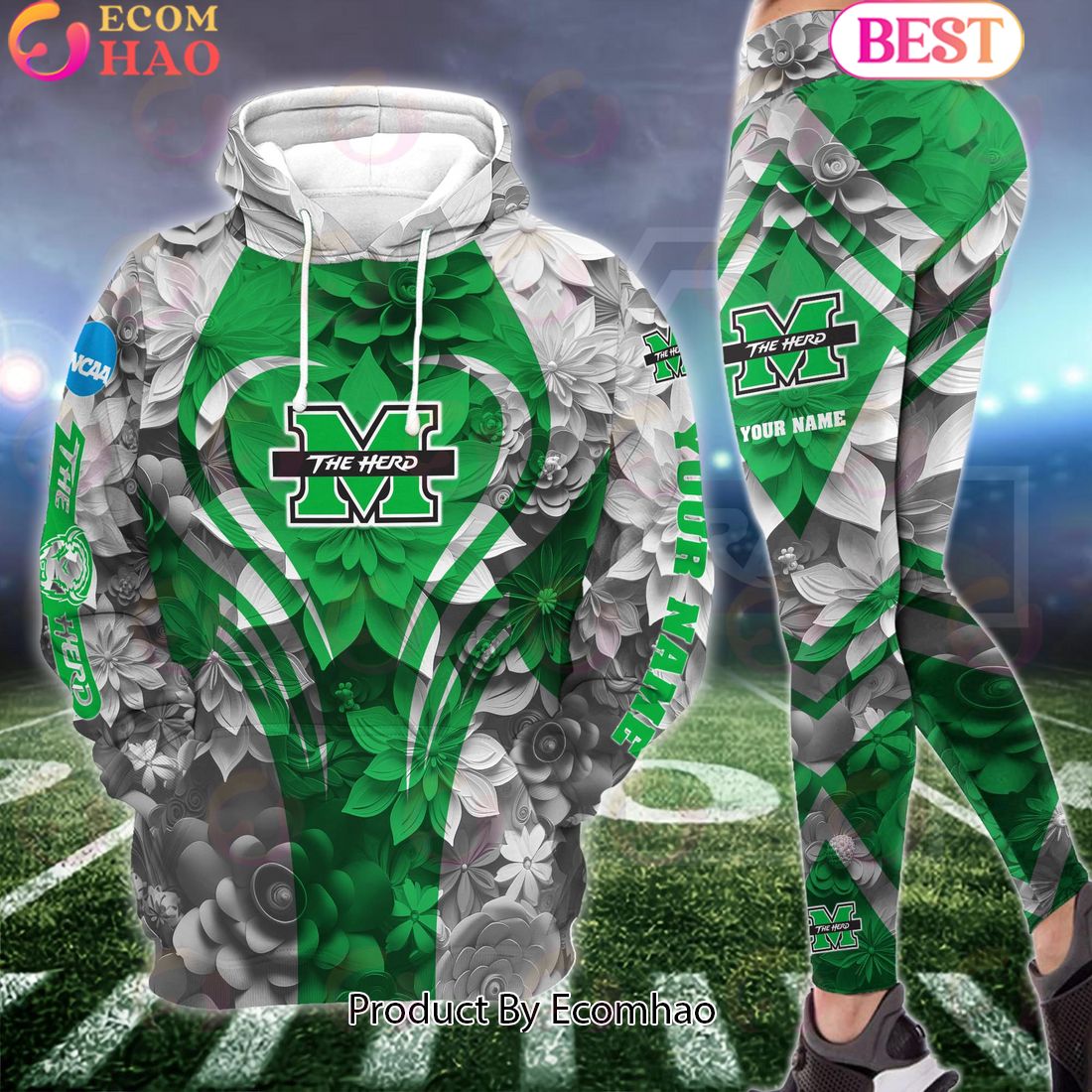 ncaa marshall thundering herd hoodie and leggings custom your name football team clothings gift for football lovers 1 negGN