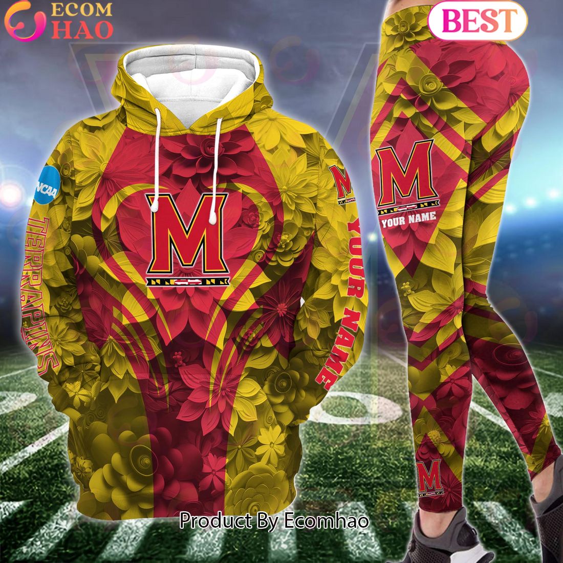 ncaa maryland terrapins hoodie and leggings custom your name football team clothings gift for football lovers 1 uDoNg