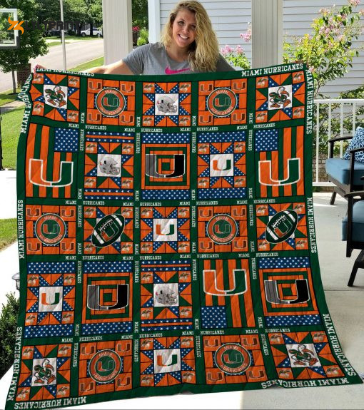 ncaa miami hurricanes 3d customized personalized 3d customized quilt blanket