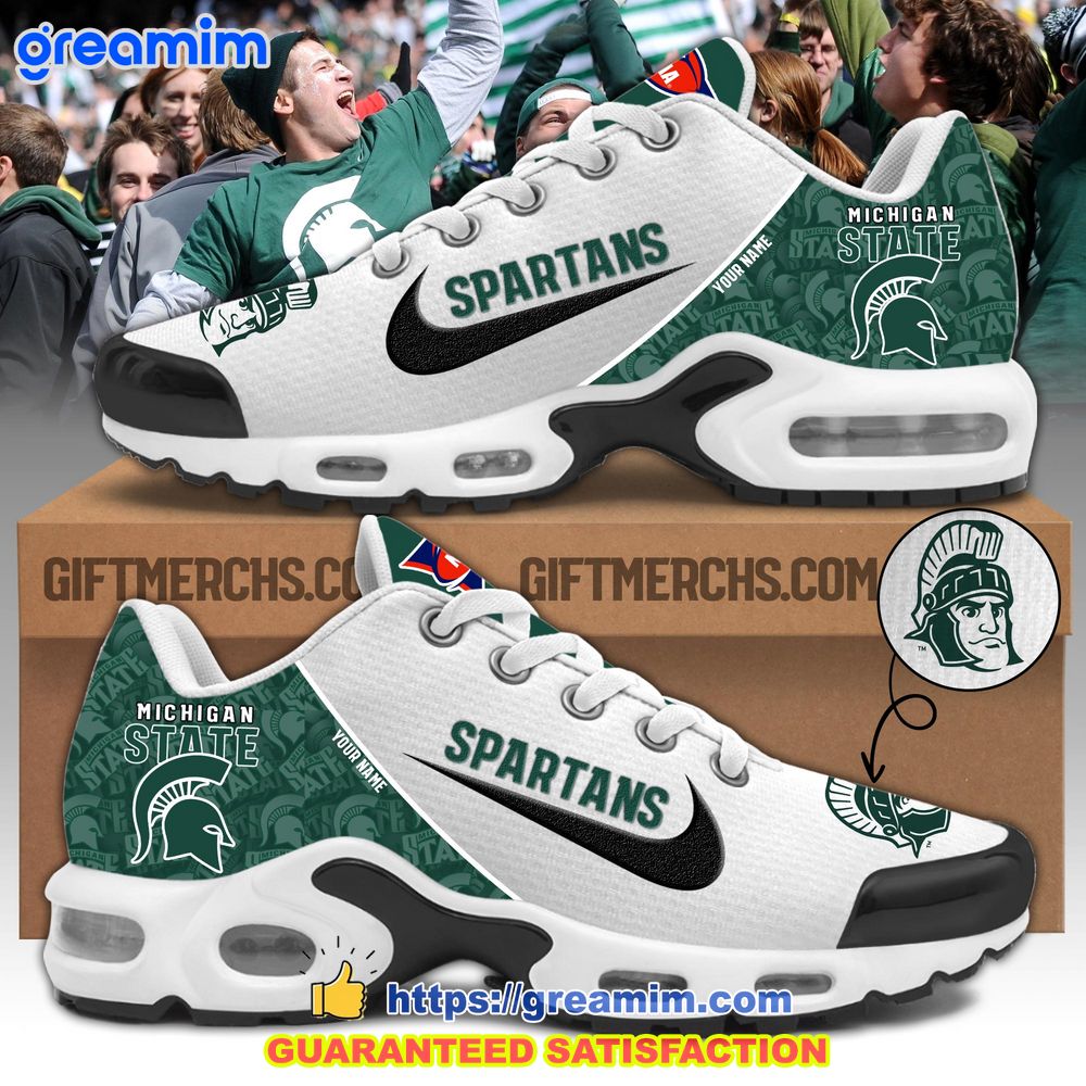 ncaa michigan state spartans custom nike air max tn plus shoes 1 mTsVR