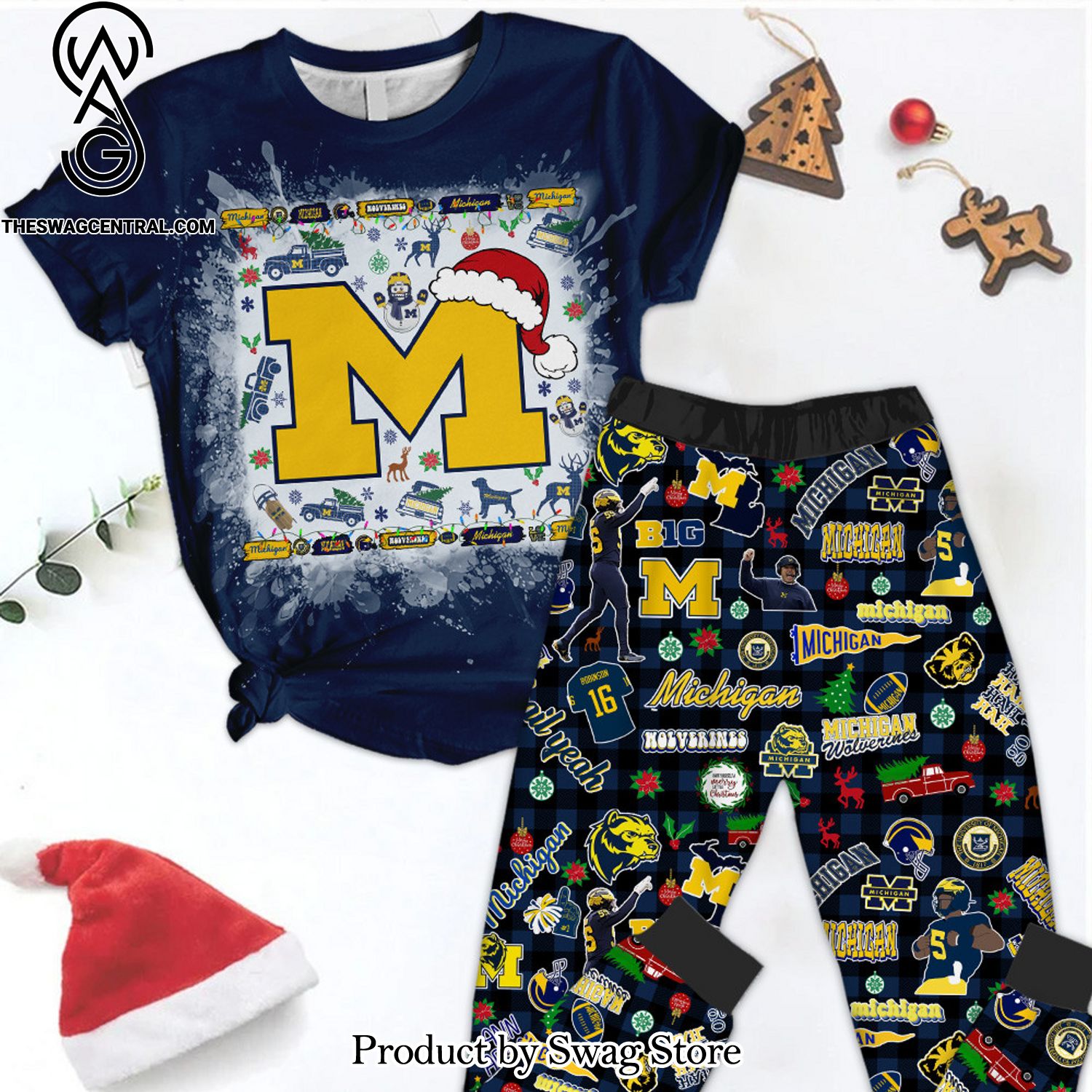 ncaa michigan wolverines 3d all over print pyjamas set 1 Zv2x5