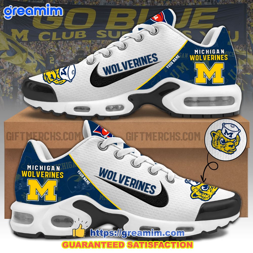 ncaa michigan wolverines custom nike air max tn plus shoes 1 LtO3S