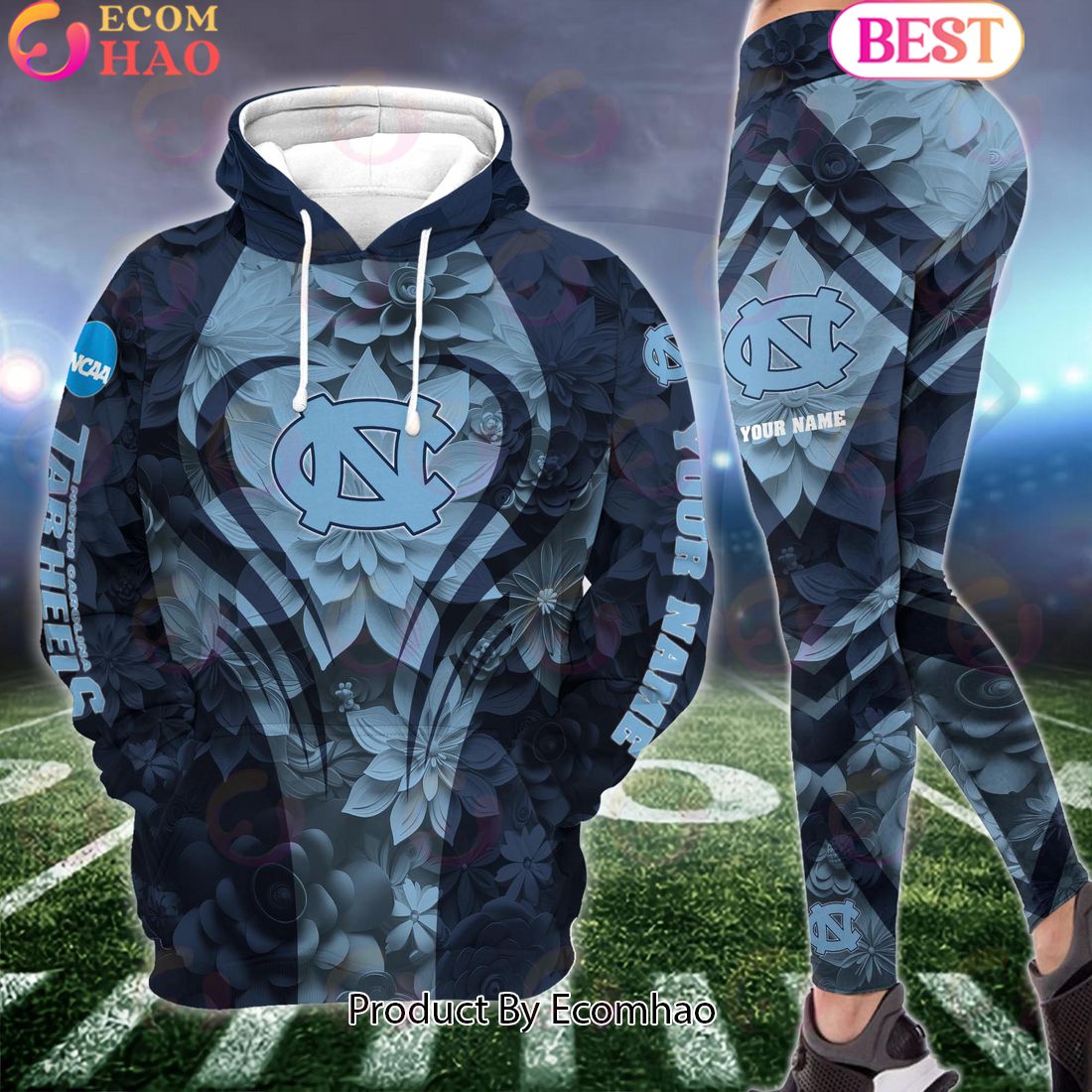 ncaa north carolina tar heels hoodie and leggings custom your name football team clothings gift for football lovers 1 TzPEe