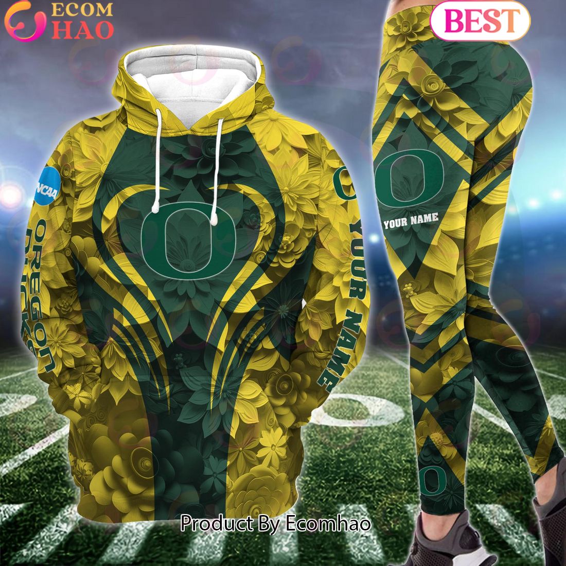 ncaa oregon ducks hoodie and leggings custom your name football team clothings gift for football lovers 1 K9hw2