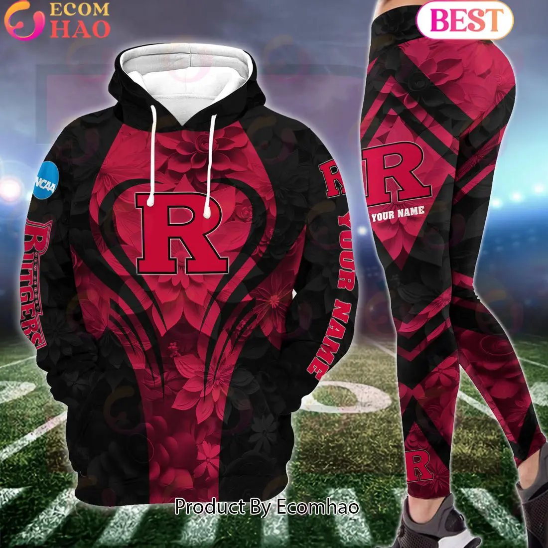 ncaa rutgers scarlet knights hoodie and leggings custom your name football team clothings gift for football lovers 1 feRMk