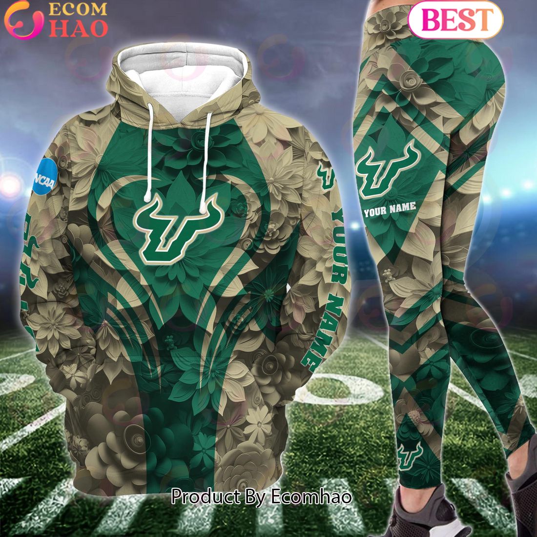 ncaa south florida bulls hoodie and leggings custom your name football team clothings gift for football lovers 1 35fyZ