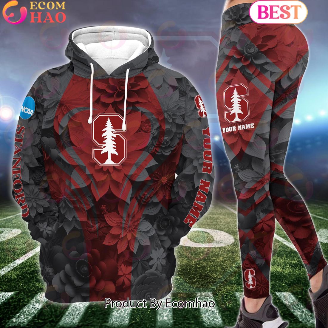 ncaa stanford cardinal hoodie and leggings custom your name football team clothings gift for football lovers 1 wRki1