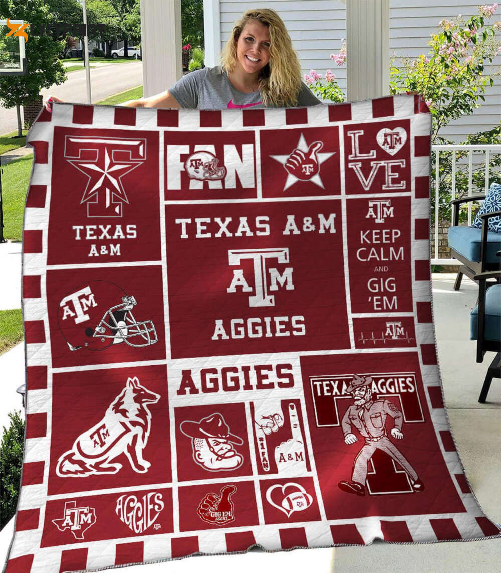 ncaa texas a m aggies 3d customized personalized 3d customized quilt blanket 1