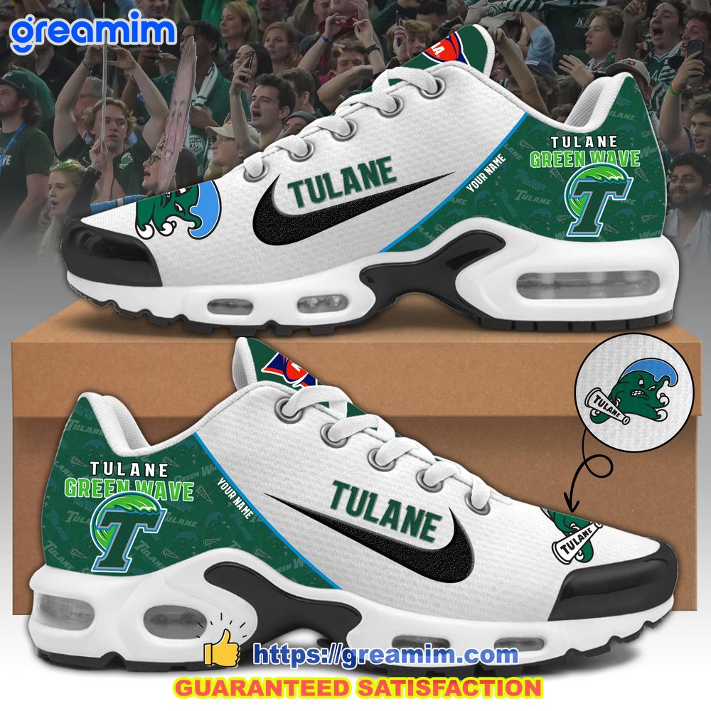 ncaa tulane green wave custom nike air max plus shoes 1 eM5I6