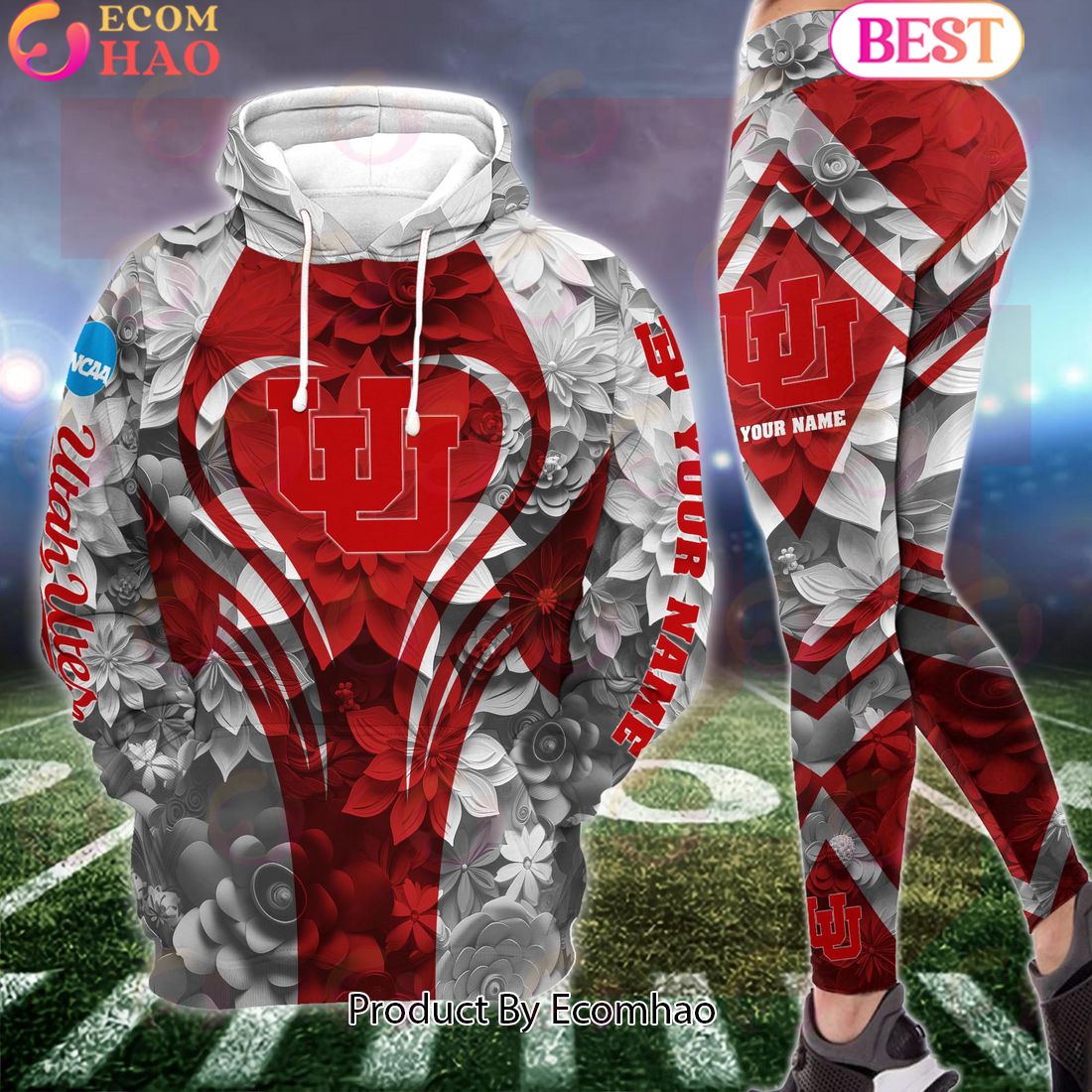 ncaa utah utes hoodie and leggings custom your name football team clothings gift for football lovers 1 lEwx7