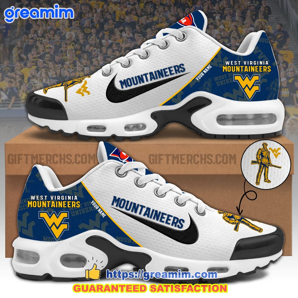 ncaa west virginia mountaineers custom nike air max tn plus shoes 1 GoHzI