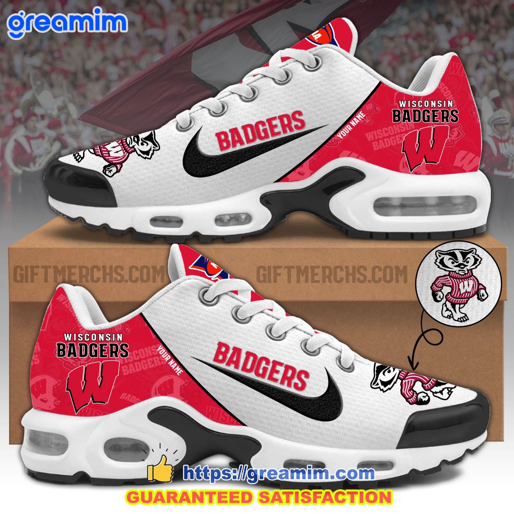 ncaa wisconsin badgers custom nike air max plus shoes 1 Cvgp4