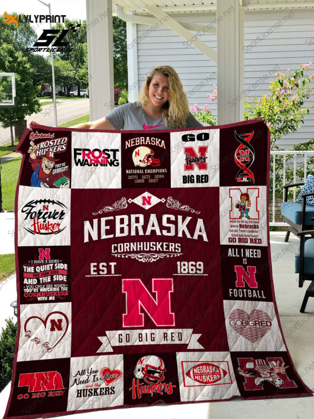 nebraska cornhuskers 3d customized quilt blanket