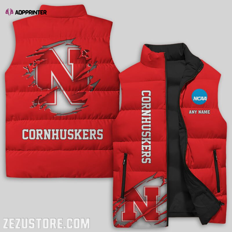 nebraska cornhuskers ncaa sleeveless puffer jacket custom for fans gifts 1