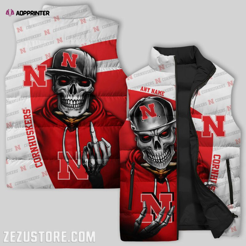 nebraska cornhuskers ncaa sleeveless puffer jacket custom for fans spj2050