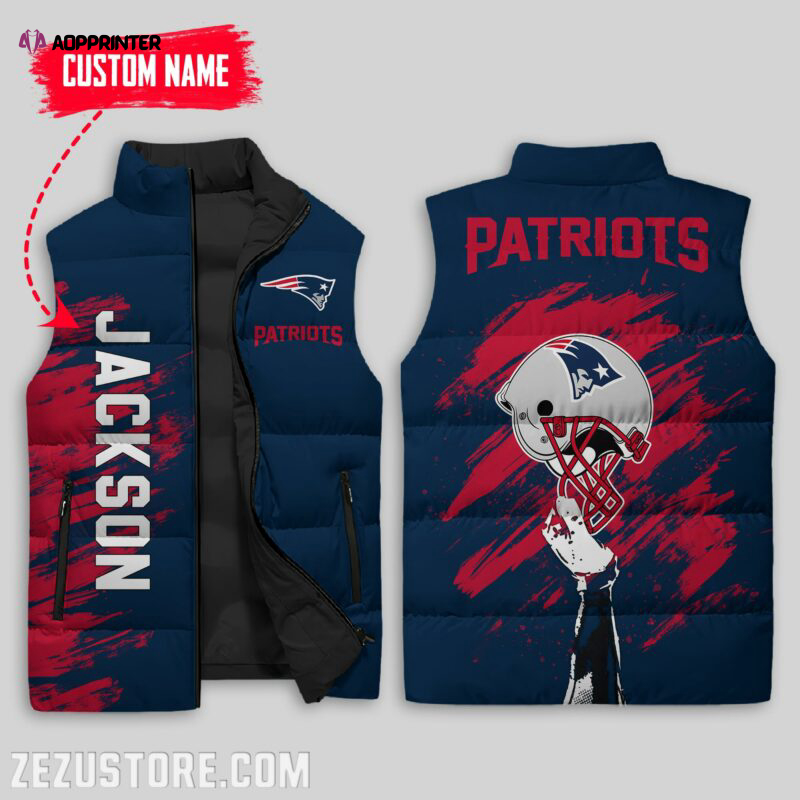 new england patriots nfl sleeveless puffer jacket custom for fans gifts 3 1