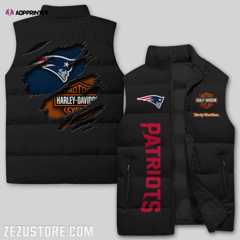 new england patriots nfl sleeveless puffer jacket custom for fans spj1224