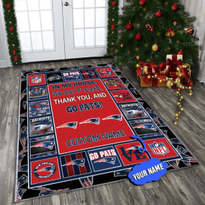 new england patriots personalized premium rectangle rug 34 tkjzl