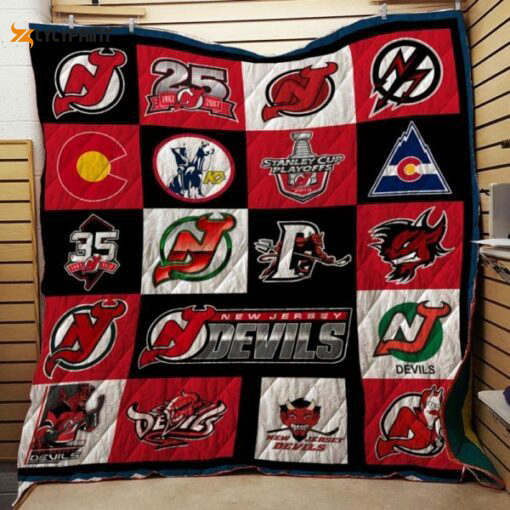 new jersey devils 3 quilt blanket 1