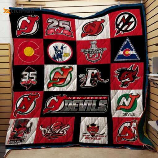 new jersey devils quilt blanket for fans home decor gift