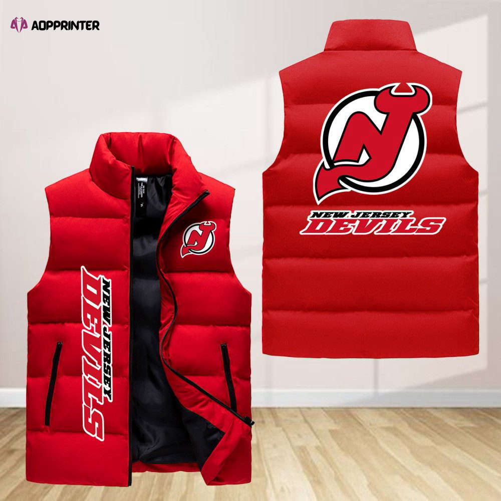 new jersey devils sleeveless puffer jacket custom for fans gifts