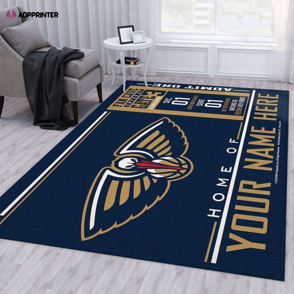 new orleans pelicans rug living room floor decor fan gifts