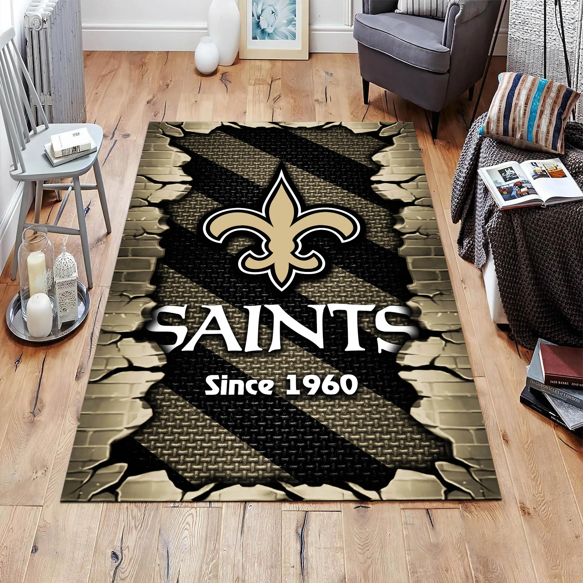 new orleans saints living room rug football team living room rug football fan gifts ehivm 54132 g4adr