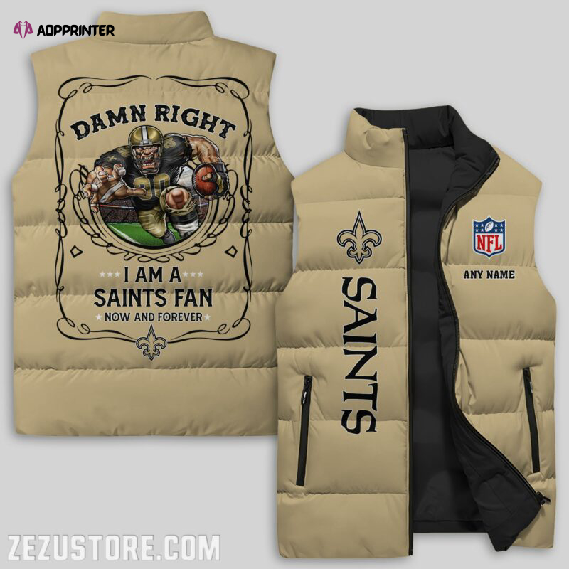 new orleans saints nfl sleeveless puffer jacket custom for fans gifts 18