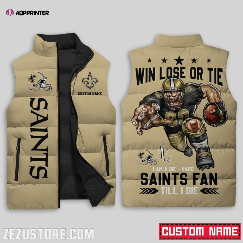 new orleans saints nfl sleeveless puffer jacket custom for fans spj0859