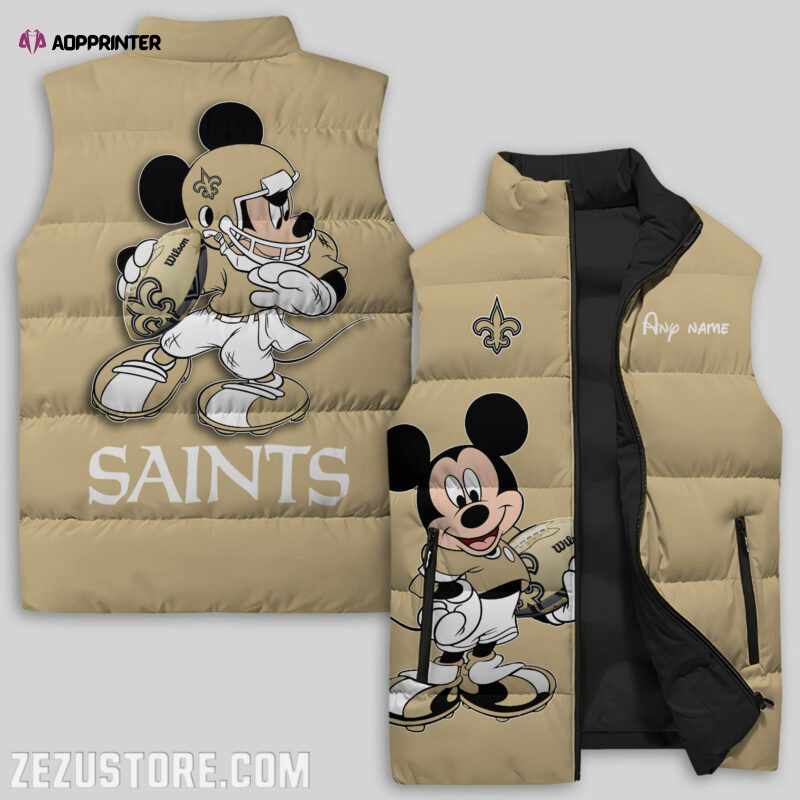 new orleans saints nfl sleeveless puffer jacket custom for fans spj1394